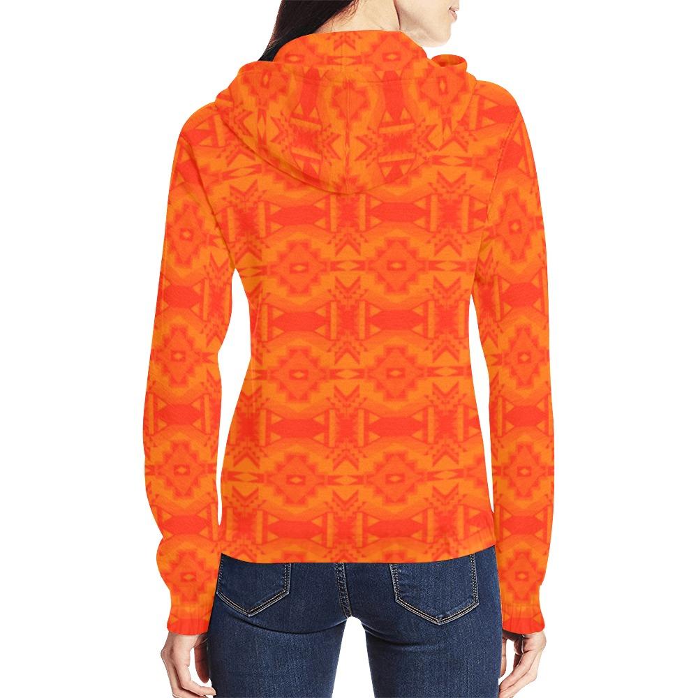 Fancy Orange All Over Print Full Zip Hoodie for Women (Model H14) All Over Print Full Zip Hoodie for Women (H14) e-joyer 