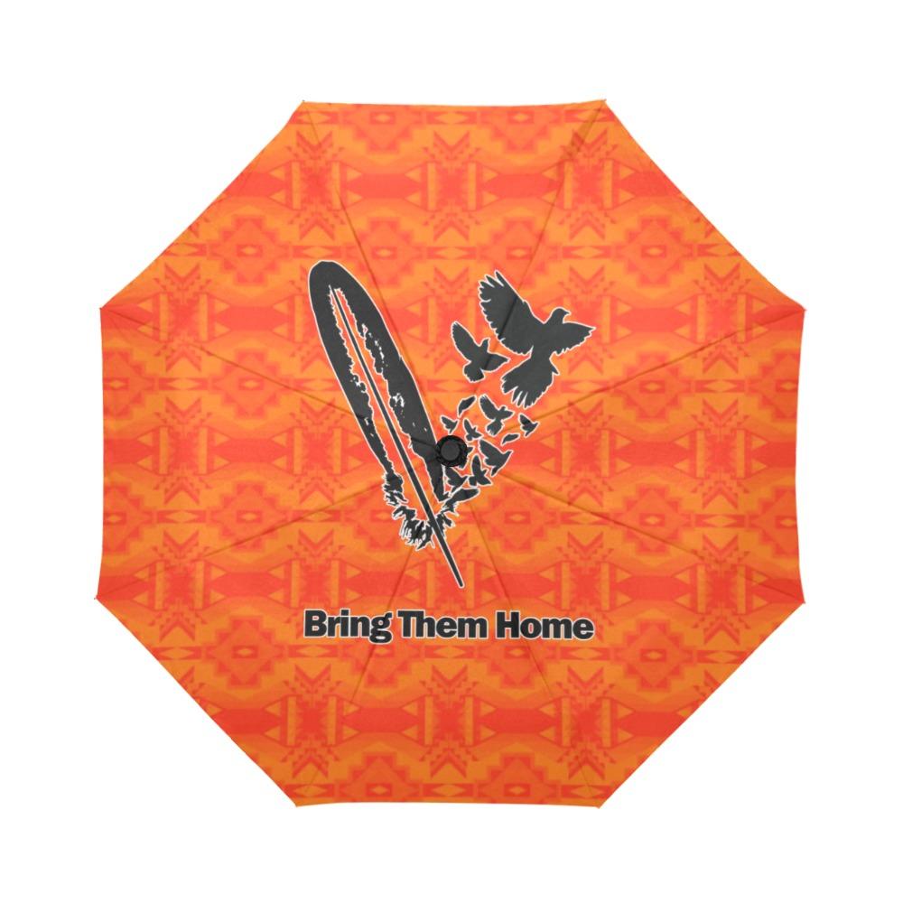 Fancy Orange Bring Them Home Auto-Foldable Umbrella (Model U04) Auto-Foldable Umbrella e-joyer 