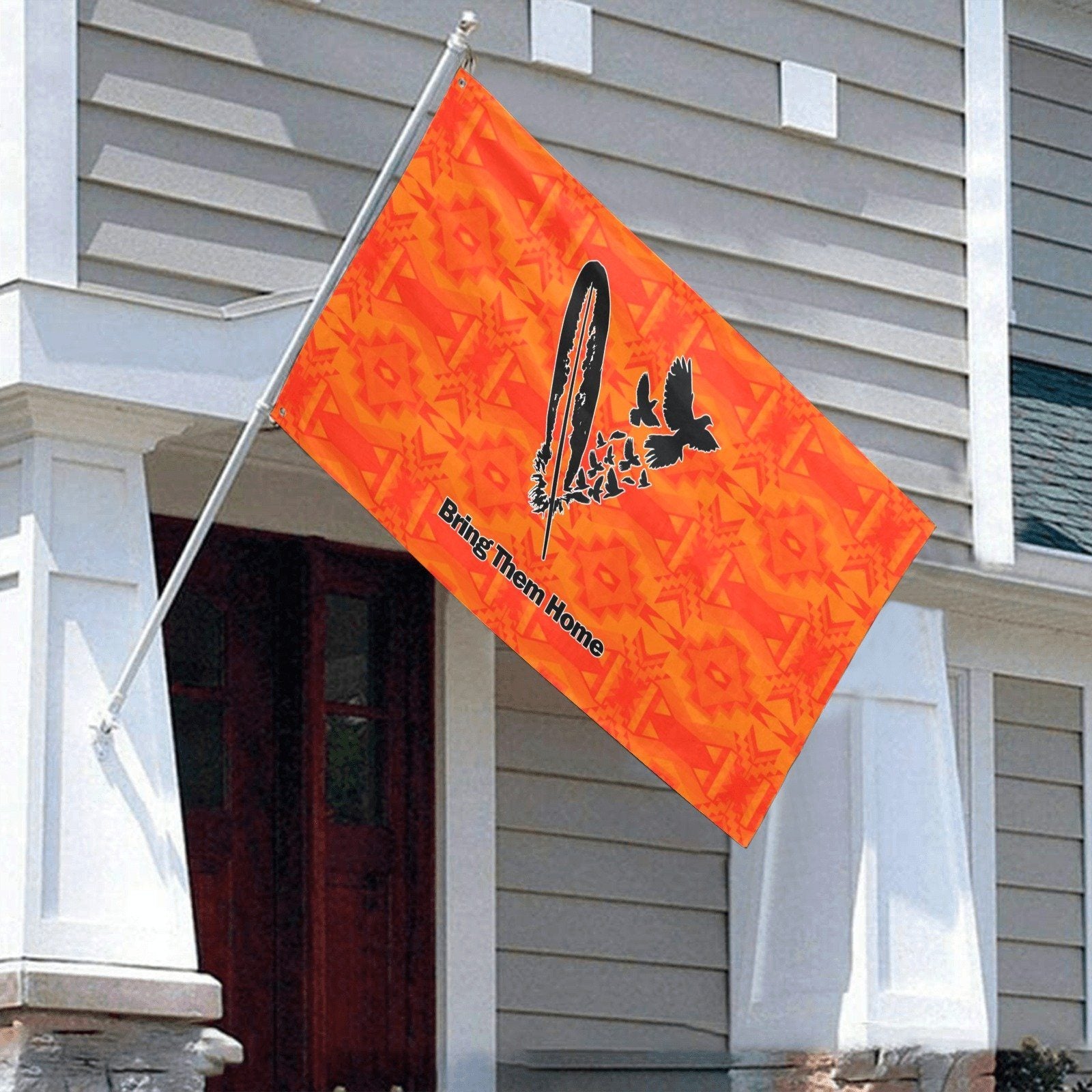 Fancy Orange Bring Them Home Garden Flag 59"x35" Garden Flag 59"x35" e-joyer 