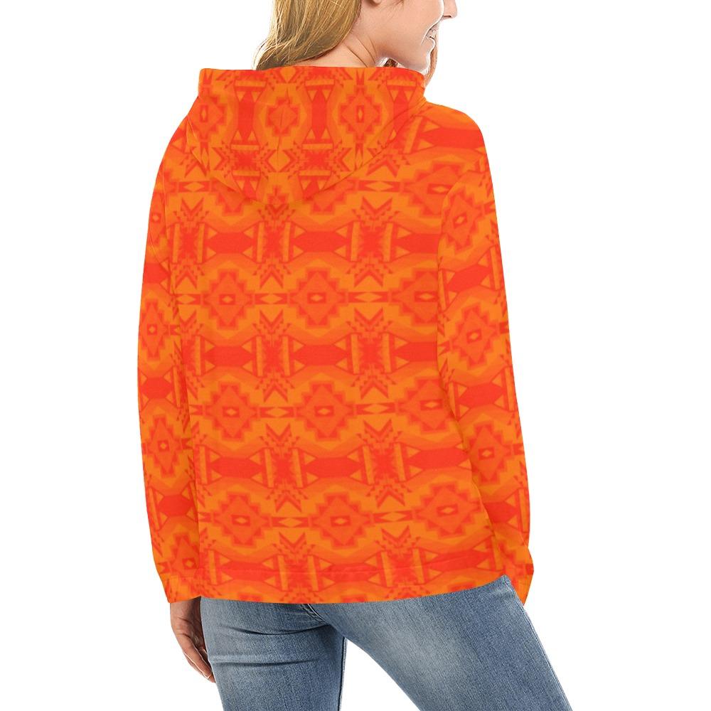 Fancy Orange Feather Directions All Over Print Hoodie for Women (USA Size) (Model H13) All Over Print Hoodie for Women (H13) e-joyer 