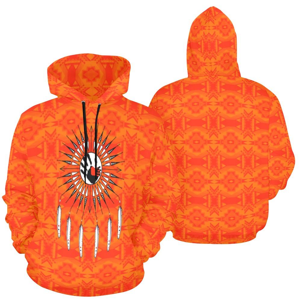 Fancy Orange Feather Directions All Over Print Hoodie for Women (USA Size) (Model H13) All Over Print Hoodie for Women (H13) e-joyer 