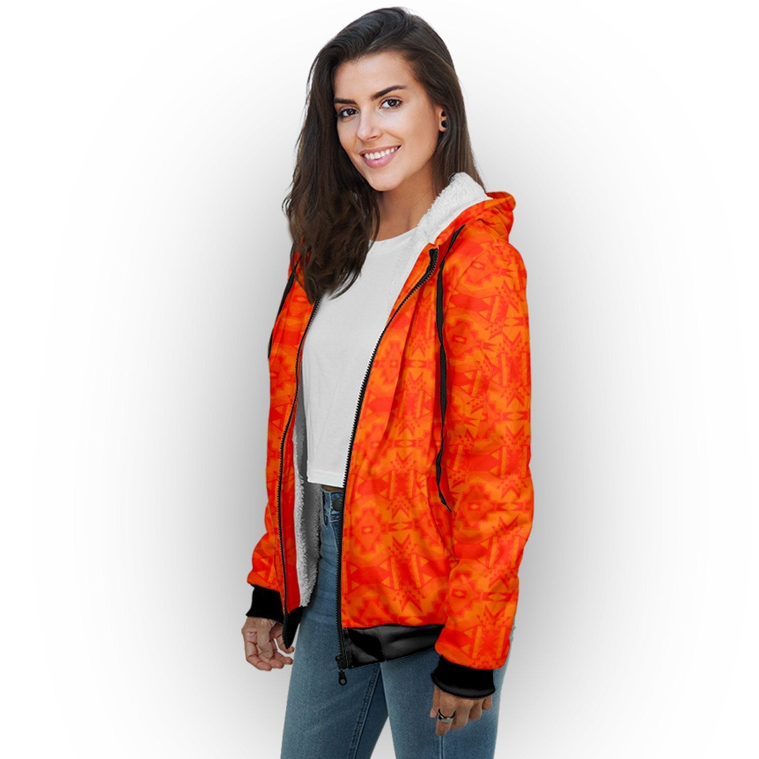 Fancy Orange Orange Sherpa Hoodie hoodie Herman 