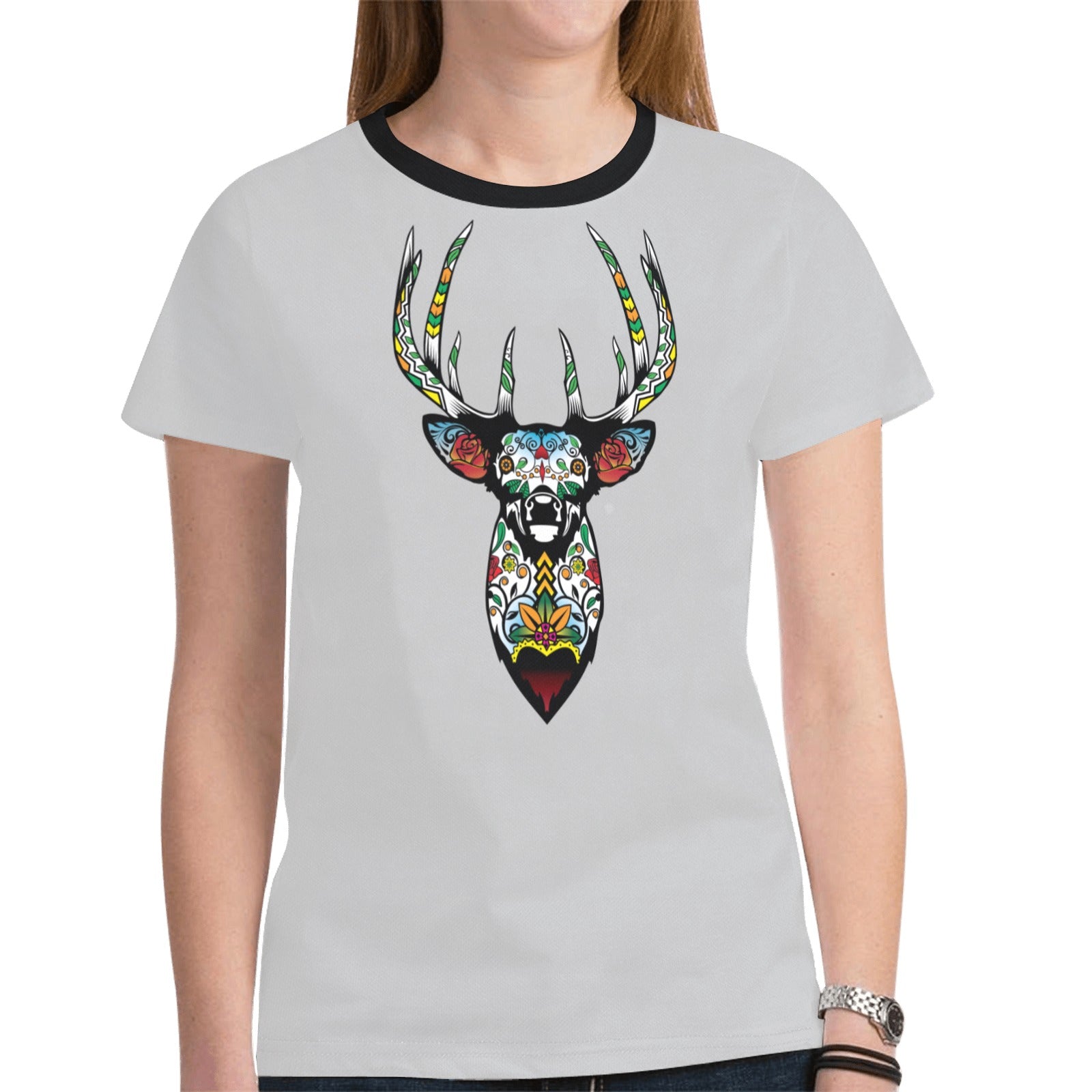 Elk Spirit Guide (Gray) T-shirt for Women