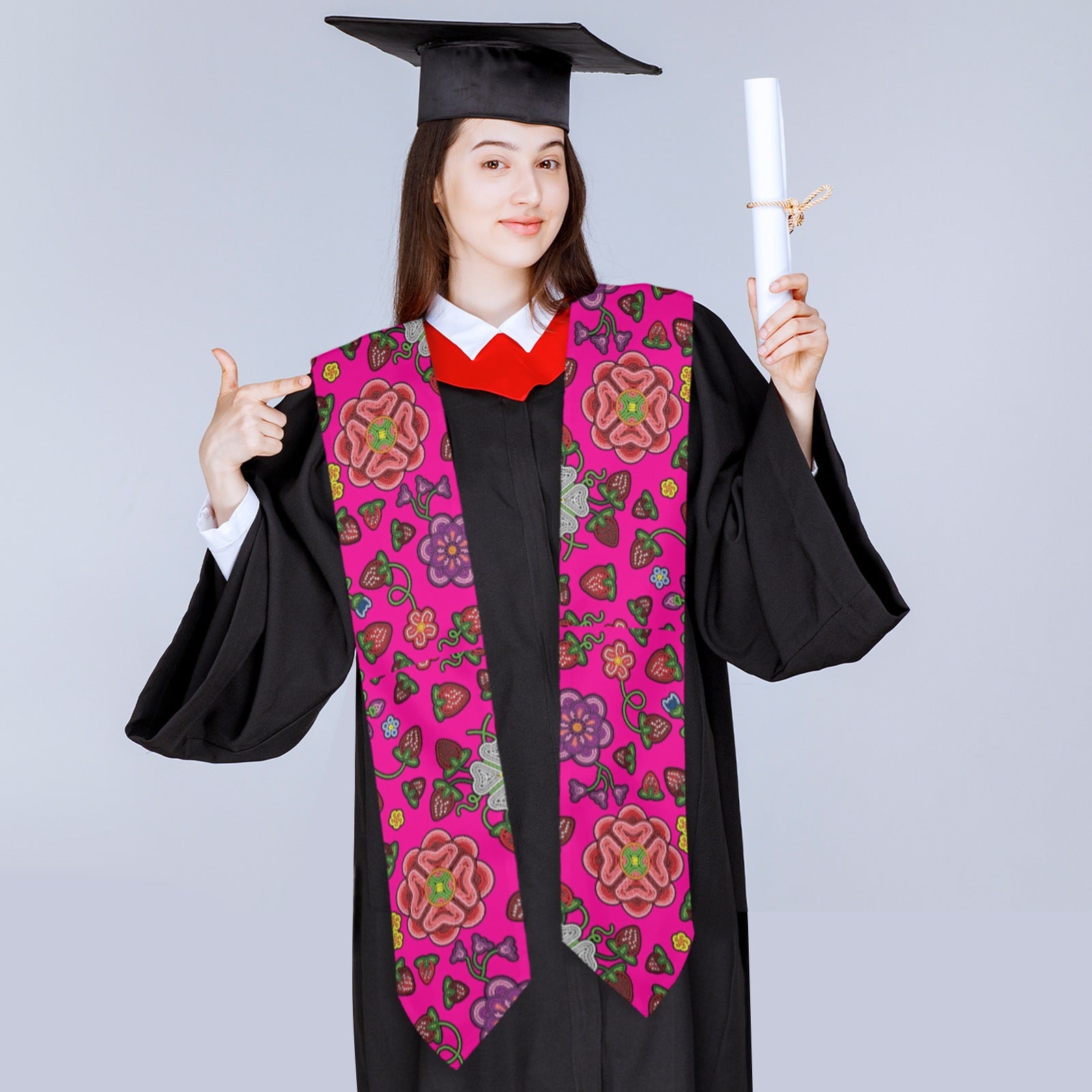 Berry Pop Blush Graduation Stole