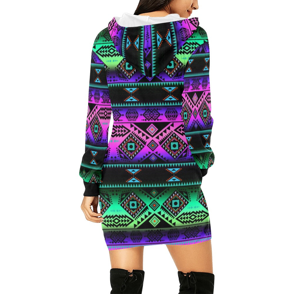 California Coast Sunrise Hoodie Dress