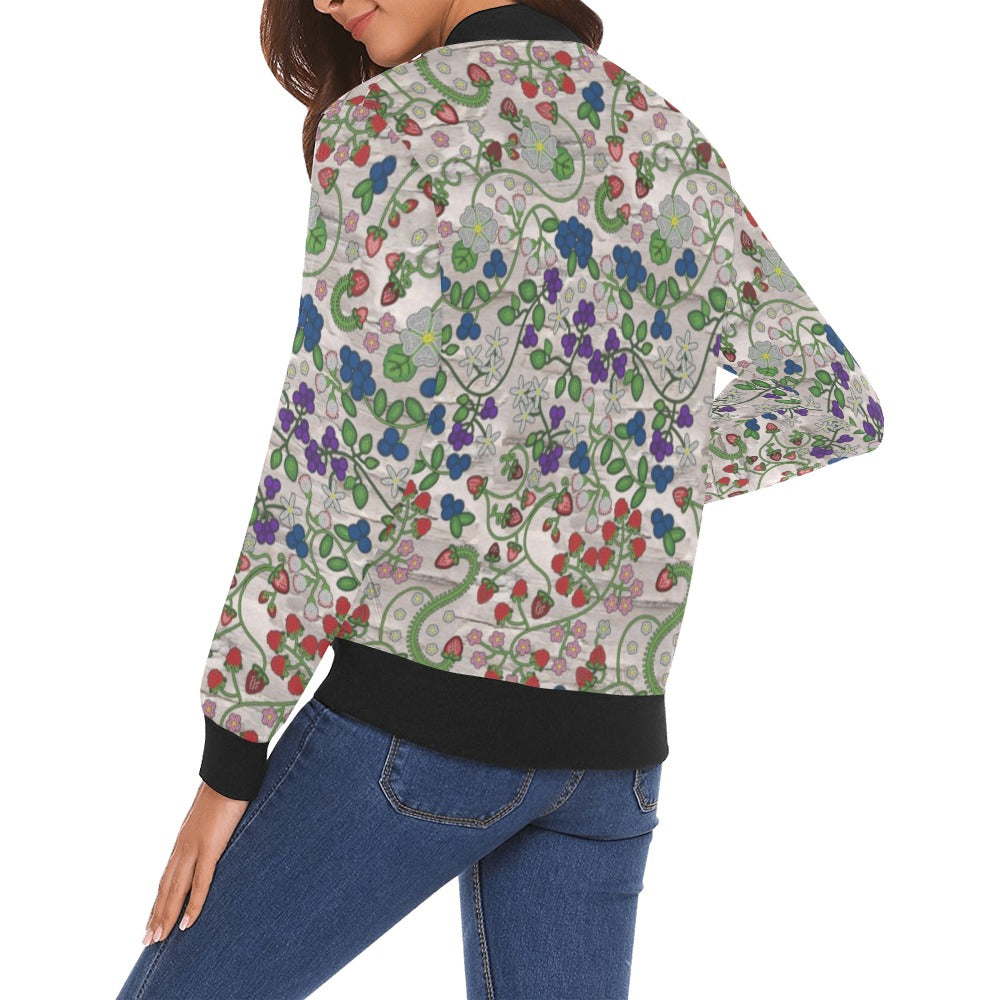 Grandmother Stories Bright Birch All Over Print Bomber Jacket for Women