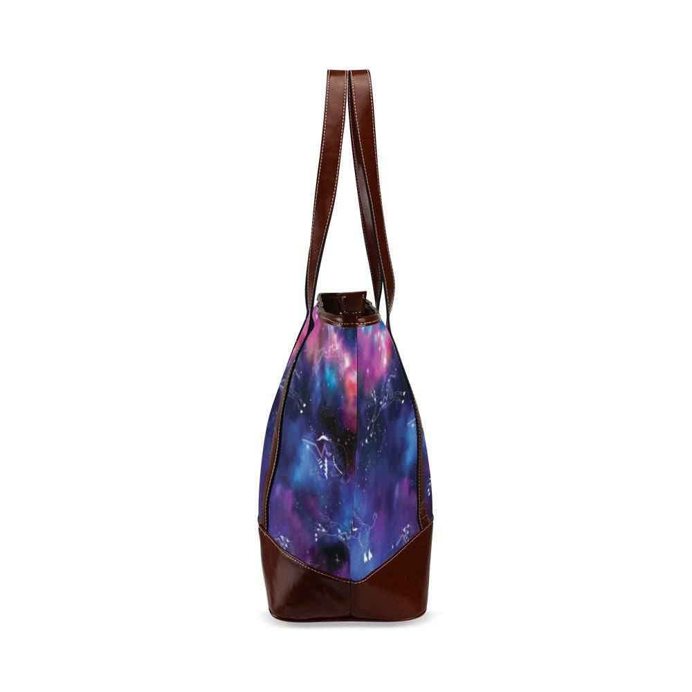 Animal Ancestors 1 Blue and Pink Tote Handbag