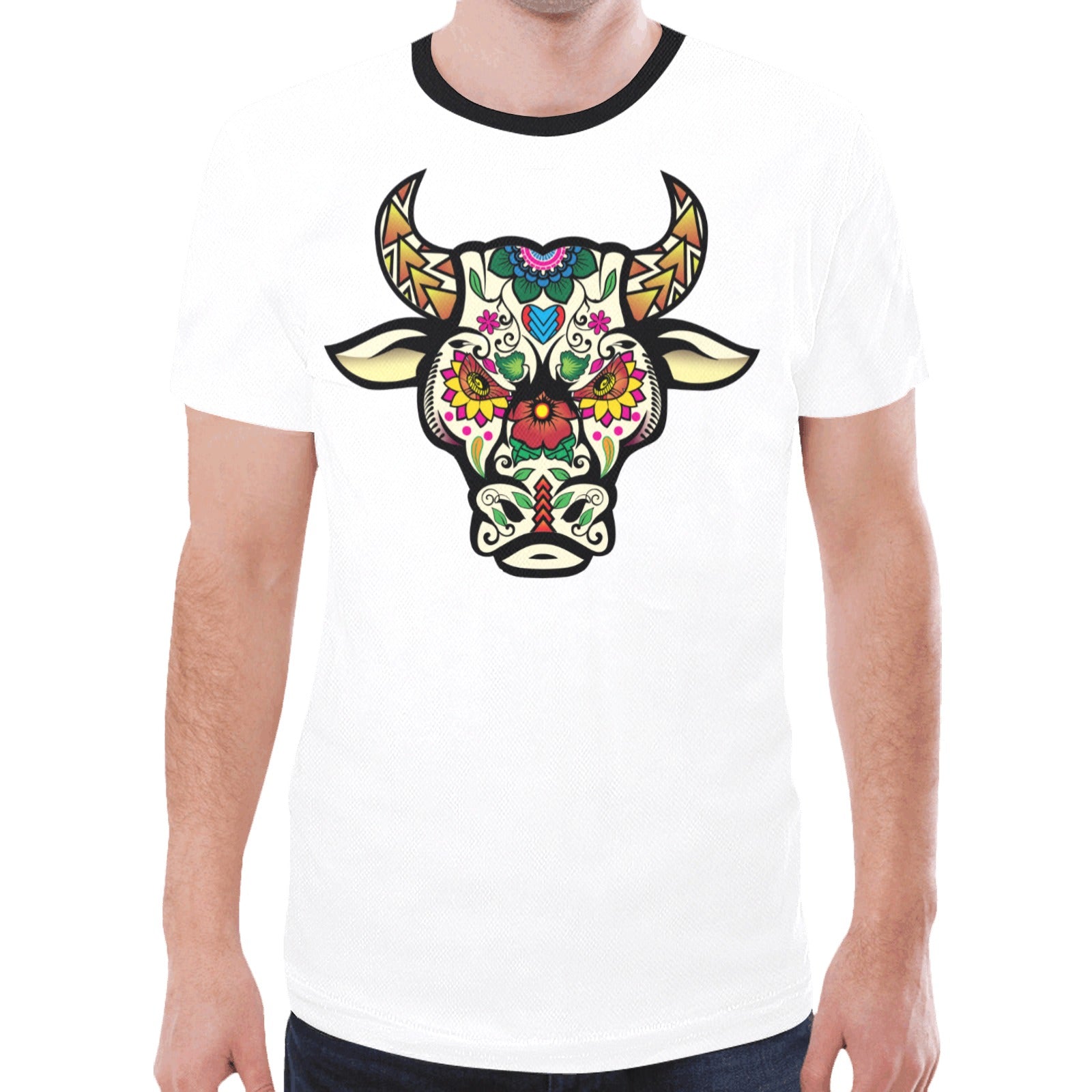 Bull Spirit Guide (White) T-shirt for Men