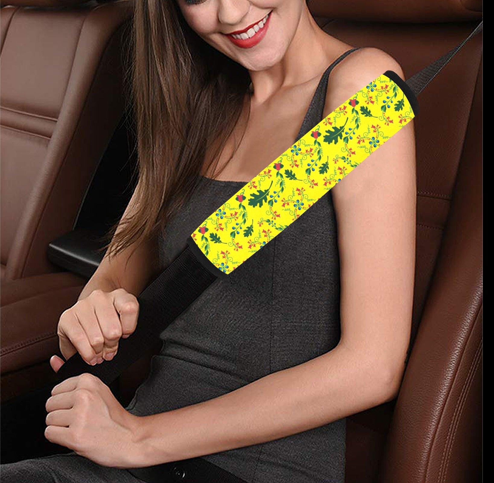 Vine Life Lemon Car Seat Belt Cover 7''x12.6'' (Pack of 2)