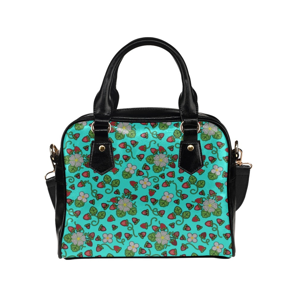 Strawberry Dreams Turquoise Shoulder Handbag