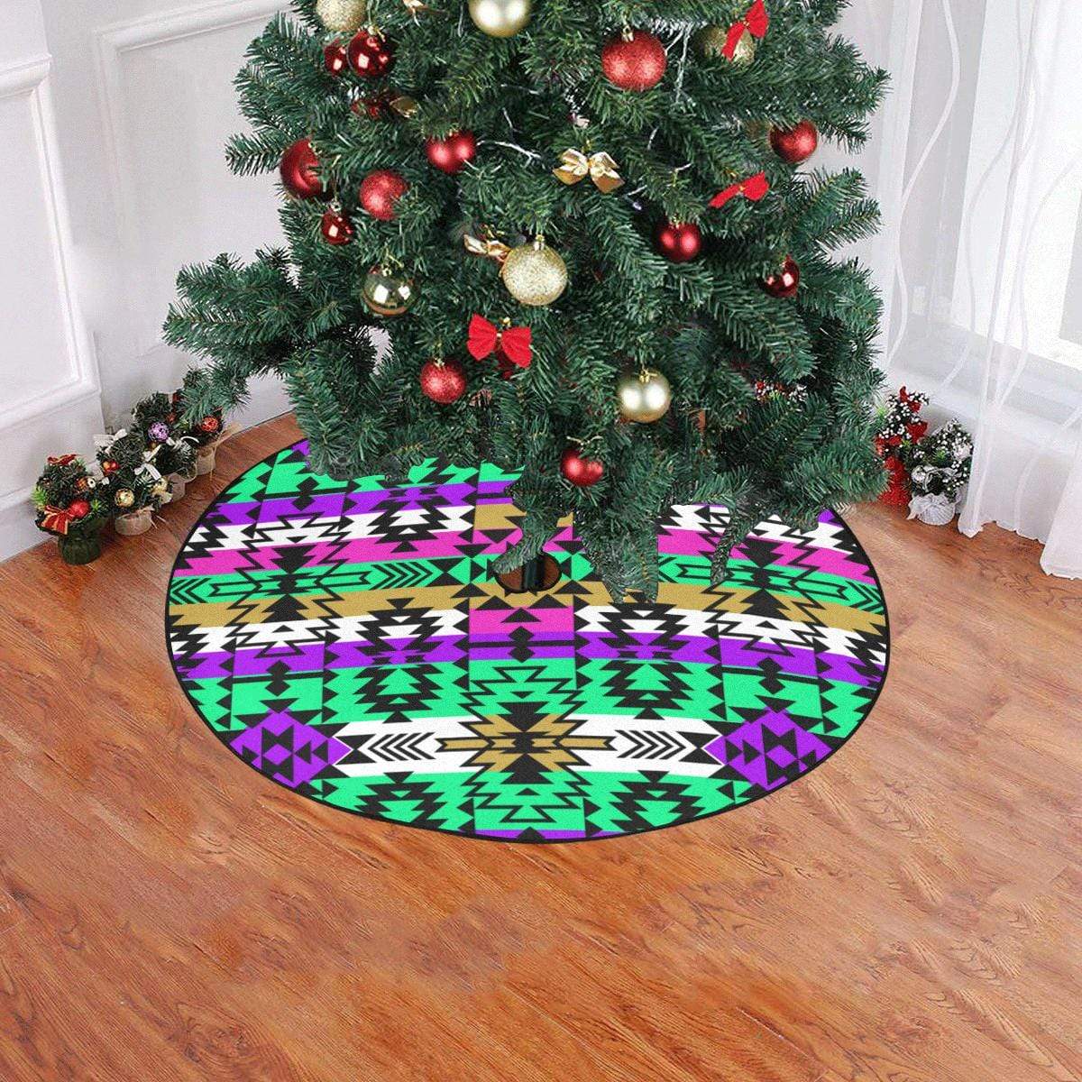 Final Grand Entry Christmas Tree Skirt 47" x 47" Christmas Tree Skirt e-joyer 