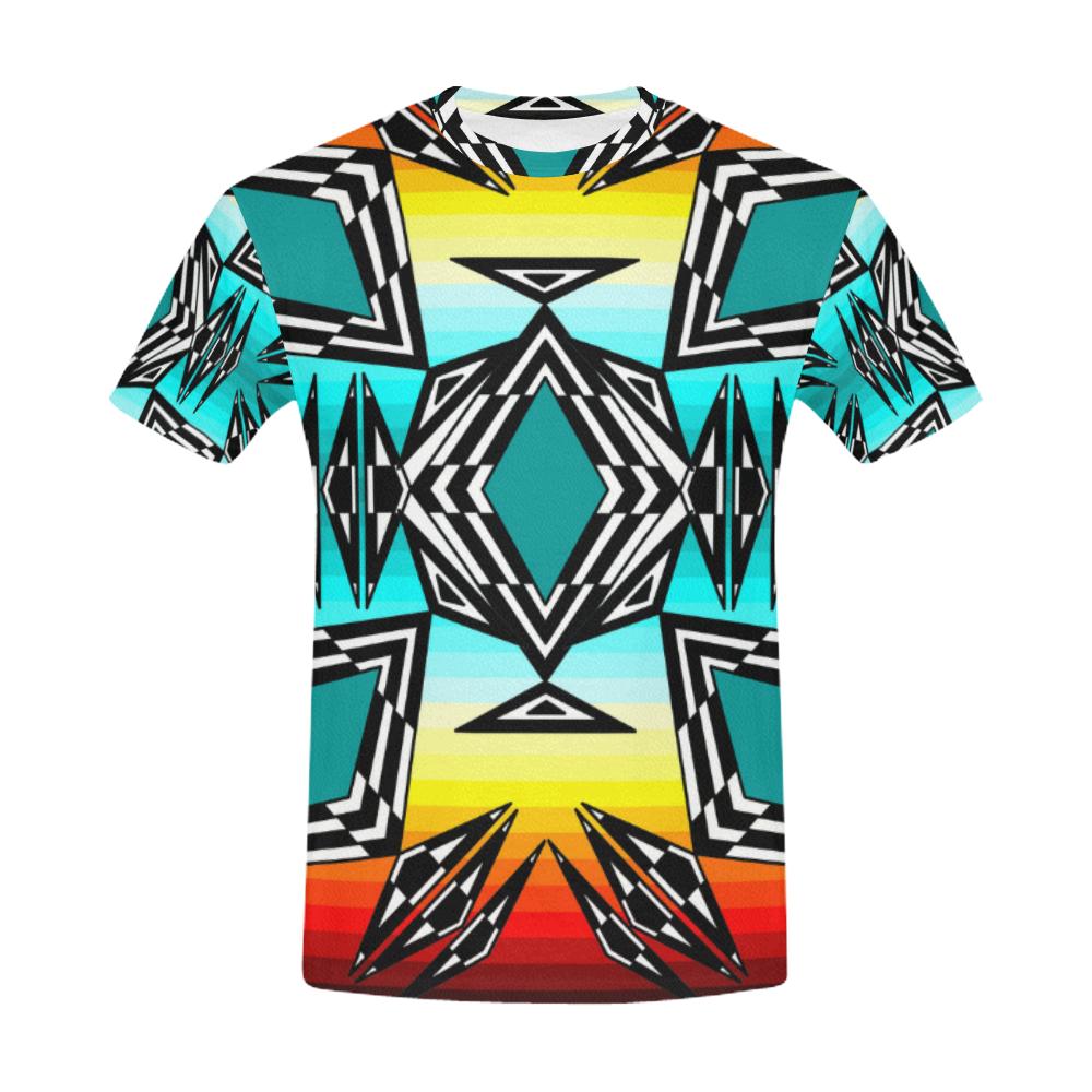 fire and Sky gradient II All Over Print T-Shirt for Men (USA Size) (Model T40) All Over Print T-Shirt for Men e-joyer 