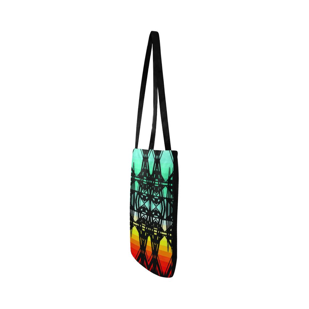 Fire and Turquiose III Reusable Shopping Bag Model 1660 (Two sides) Shopping Tote Bag (1660) e-joyer 