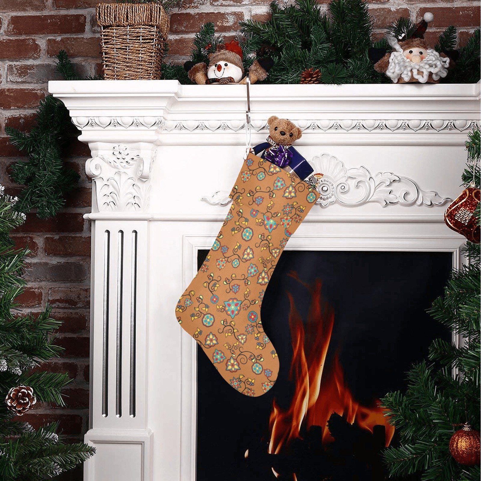 Fire Bloom Light Christmas Stocking holiday stocking e-joyer 