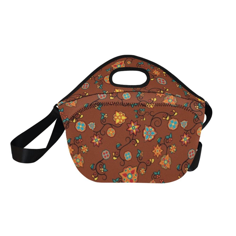 Fire Bloom Shade Neoprene Lunch Bag/Large (Model 1669) bag 49 Dzine 