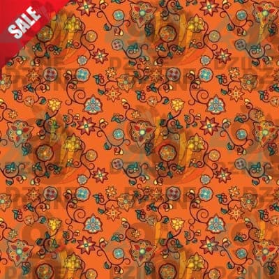 Fire Bloom Shade Orange - Colour Cotton Poplin Fabric By the Yard Fabric NBprintex 