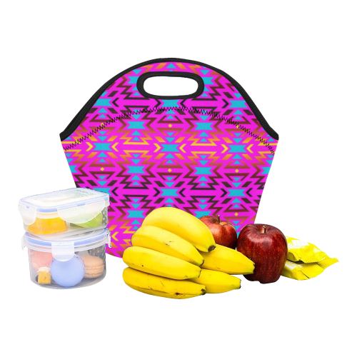 Fire Colors and Sky Cotton Candy Neoprene Lunch Bag/Small (Model 1669) Neoprene Lunch Bag/Small (1669) e-joyer 