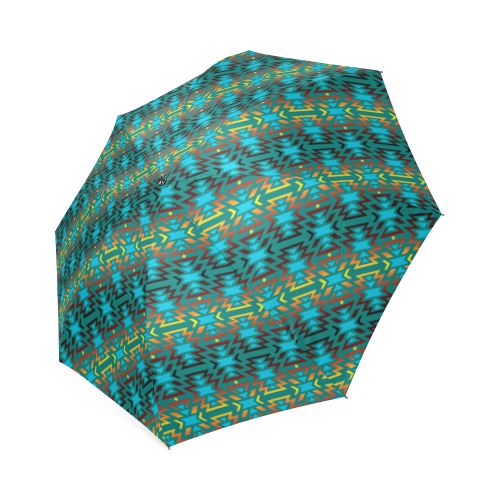 Fire Colors and Sky Deep Lake Foldable Umbrella Foldable Umbrella e-joyer 