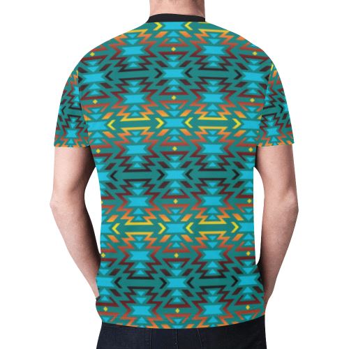 Fire Colors and Sky Deep Lake New All Over Print T-shirt for Men/Large Size (Model T45) New All Over Print T-shirt for Men/Large (T45) e-joyer 