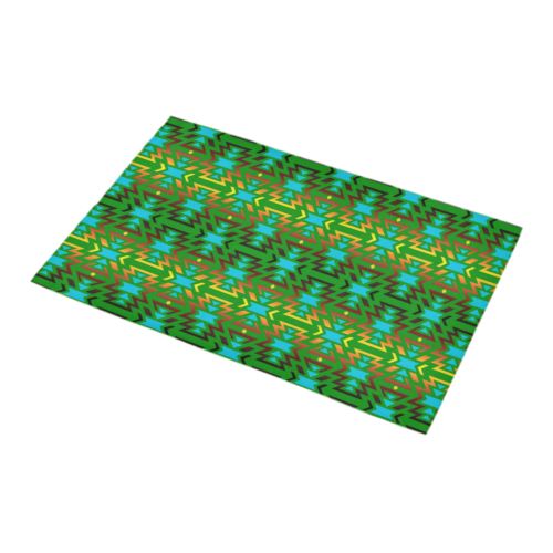 Fire Colors and Sky Green Bath Rug 16''x 28'' Bath Rug 16''x 28'' e-joyer 