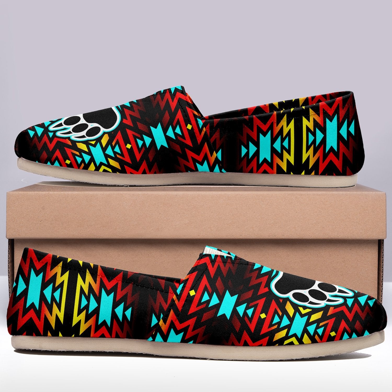 Fire Colors and Turquoise Bearpaw Casual Unisex Slip On Shoe Herman 