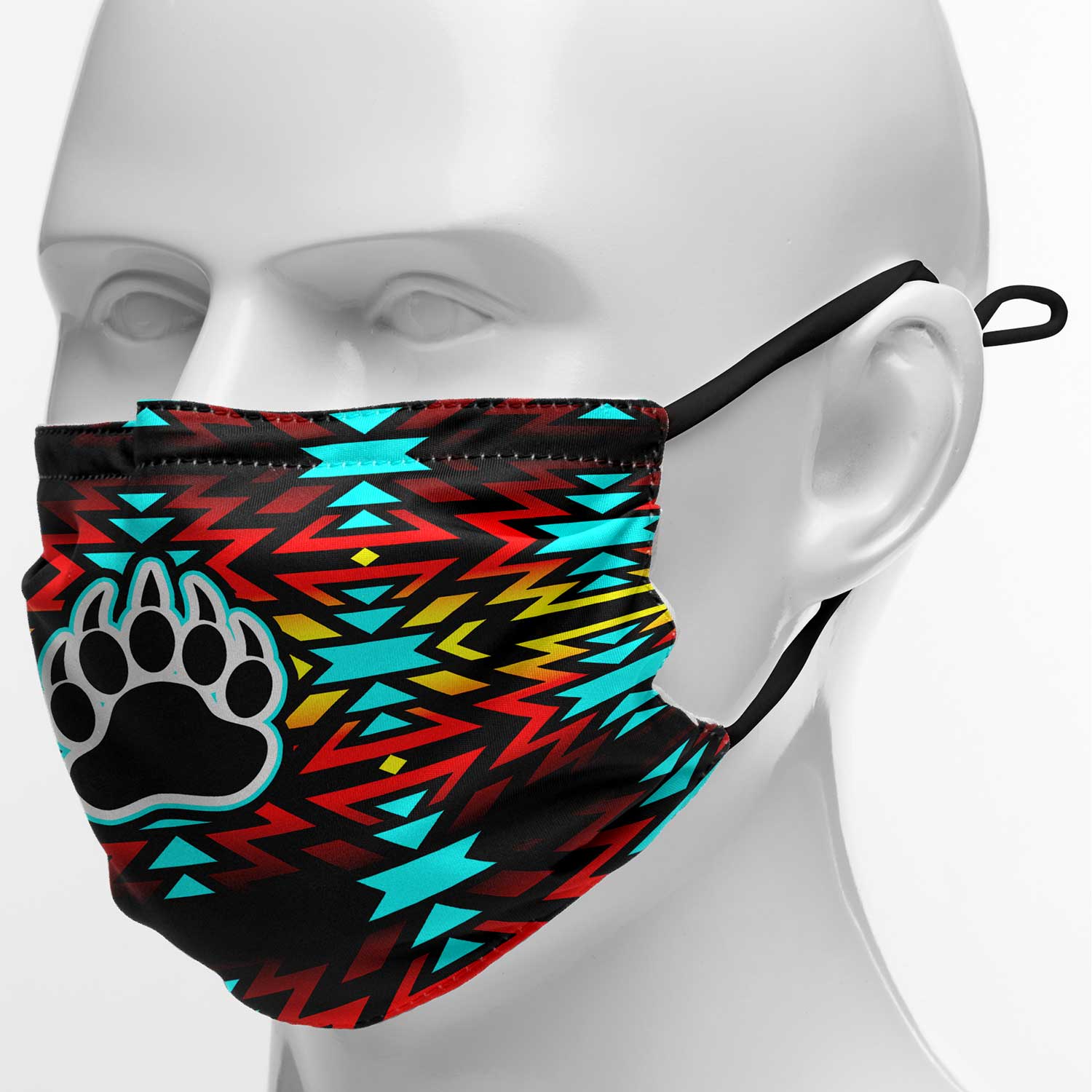 Fire Colors and Turquoise Bearpaw Face Cover Herman 