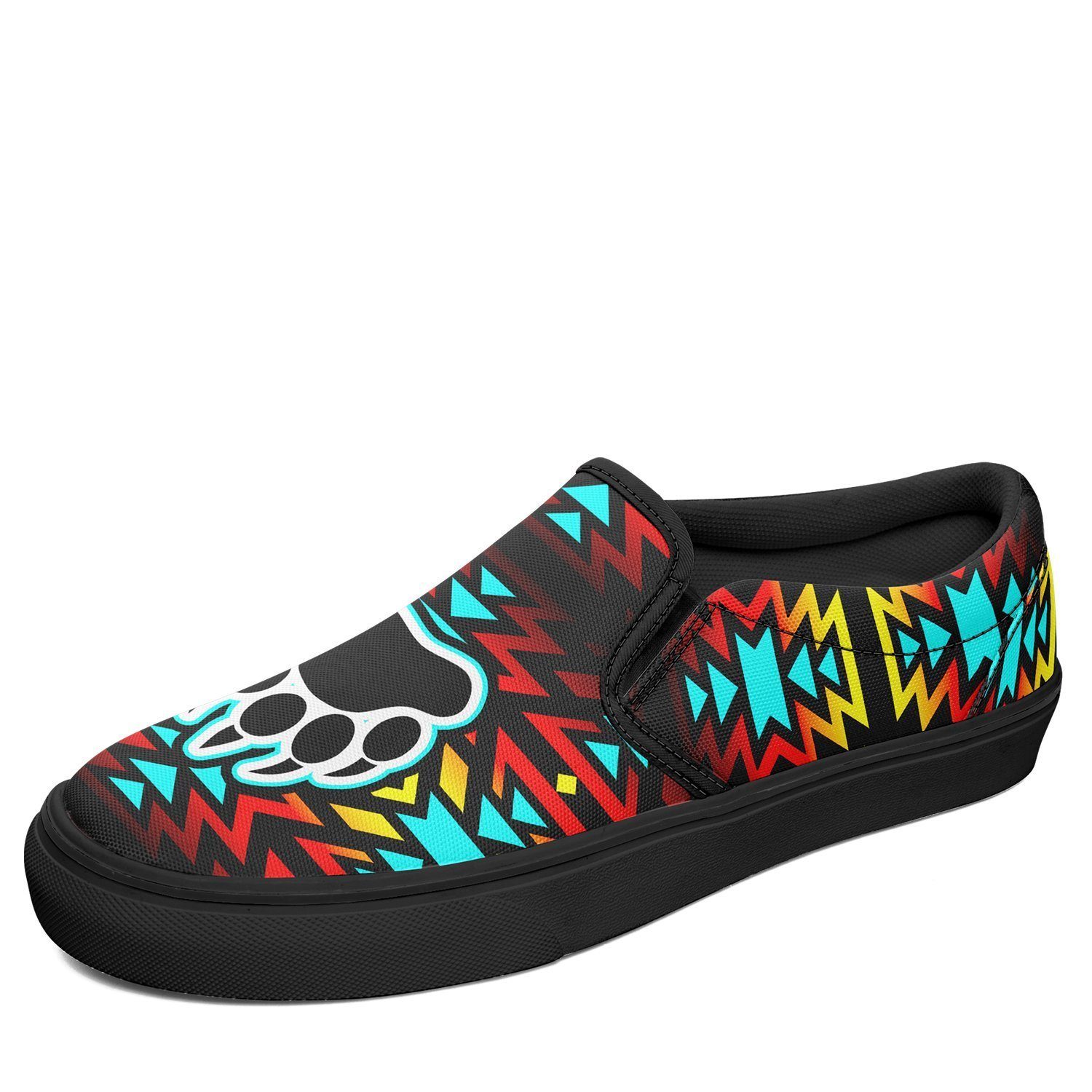Fire Colors and Turquoise Bearpaw Otoyimm Kid's Canvas Slip On Shoes 49 Dzine US Youth 1 / EUR 32 Black Sole 