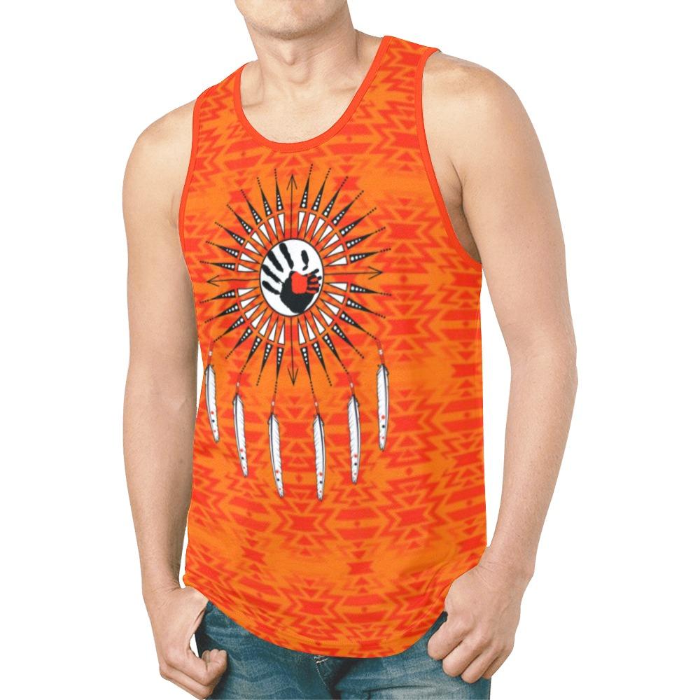 Fire Colors and Turquoise Feather Directions New All Over Print Tank Top for Men (Model T46) New All Over Print Tank Top for Men (T46) e-joyer 