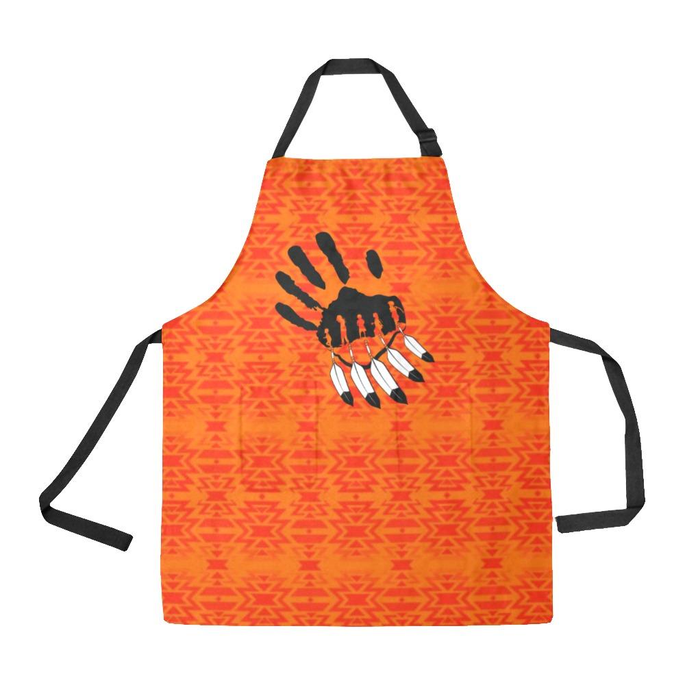 Fire Colors and Turquoise Orange A feather for each All Over Print Apron All Over Print Apron e-joyer 