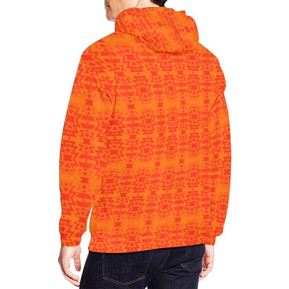Fire Colors and Turquoise Orange A feather for each All Over Print Hoodie for Men (USA Size) (Model H13) All Over Print Hoodie for Men (H13) e-joyer 