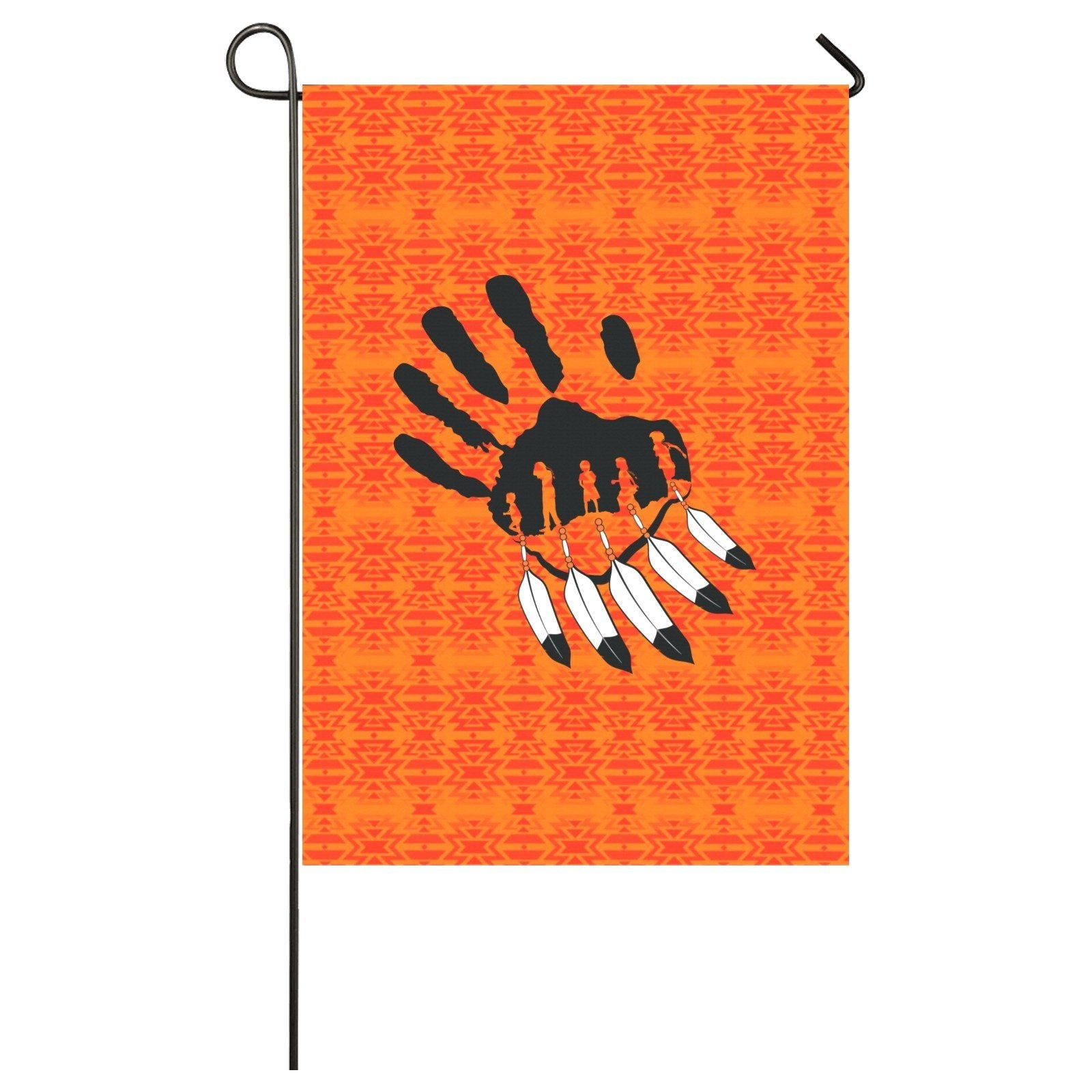 Fire Colors and Turquoise Orange - A feather for Each Garden Flag 28''x40'' (Two Sides Printing) Garden Flag 28‘’x40‘’ (Two Sides) e-joyer 