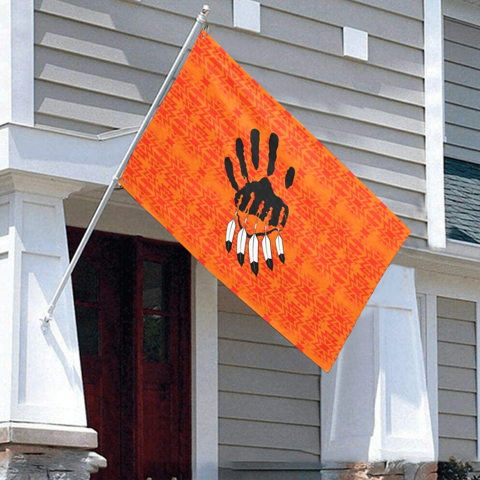 Fire Colors and Turquoise Orange A feather for each Garden Flag 59"x35" Garden Flag 59"x35" e-joyer 