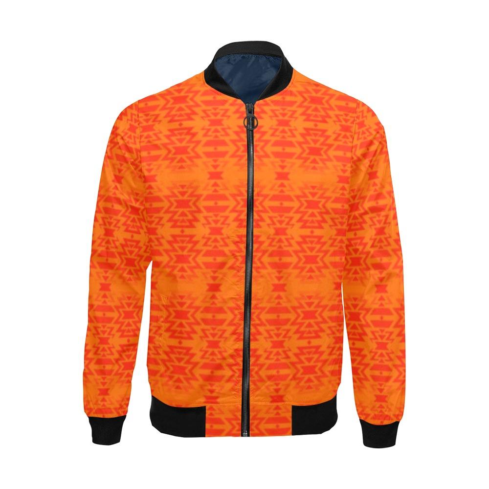 Fire Colors and Turquoise Orange Bring Them Home All Over Print Bomber Jacket for Men (Model H19) All Over Print Bomber Jacket for Men (H19) e-joyer 