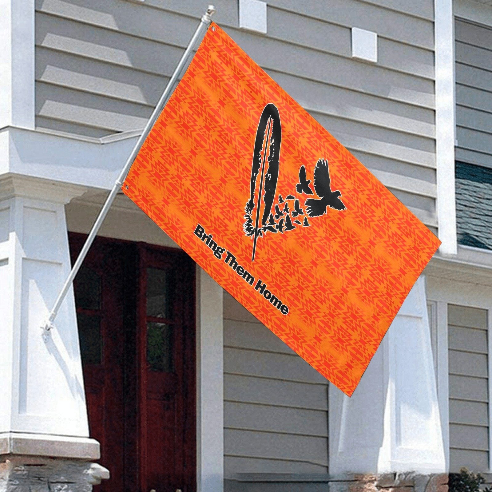 Fire Colors and Turquoise Orange Bring Them Home Garden Flag 70"x47" Garden Flag 70"x47" e-joyer 