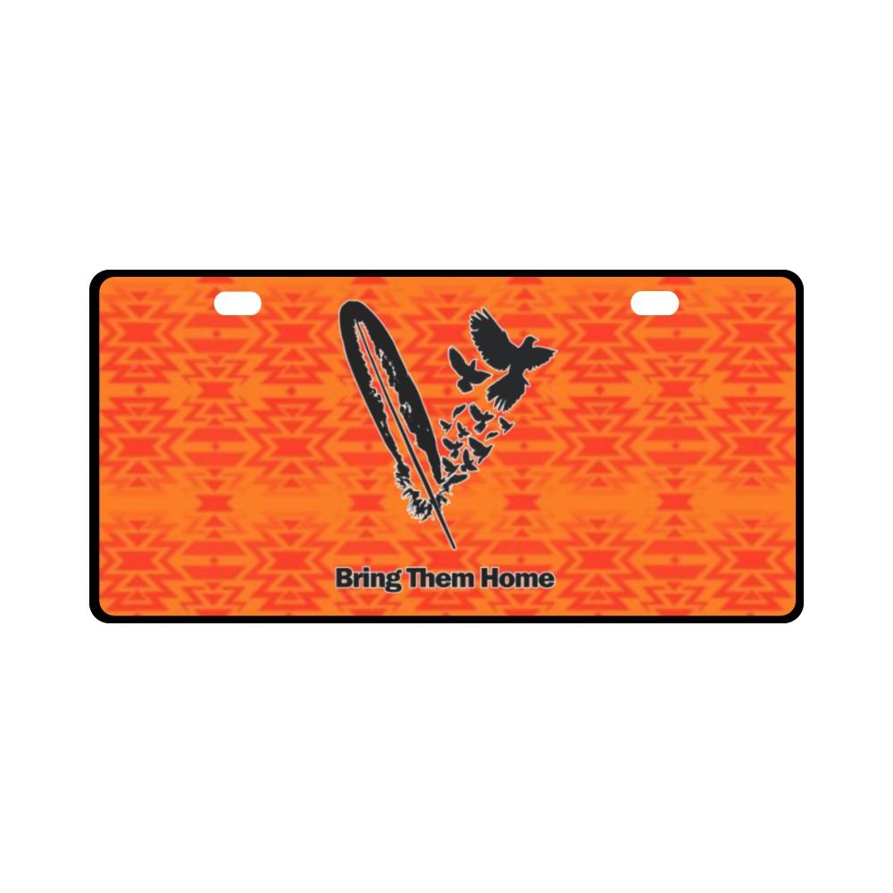 Fire Colors and Turquoise Orange Bring Them Home License Plate License Plate e-joyer 