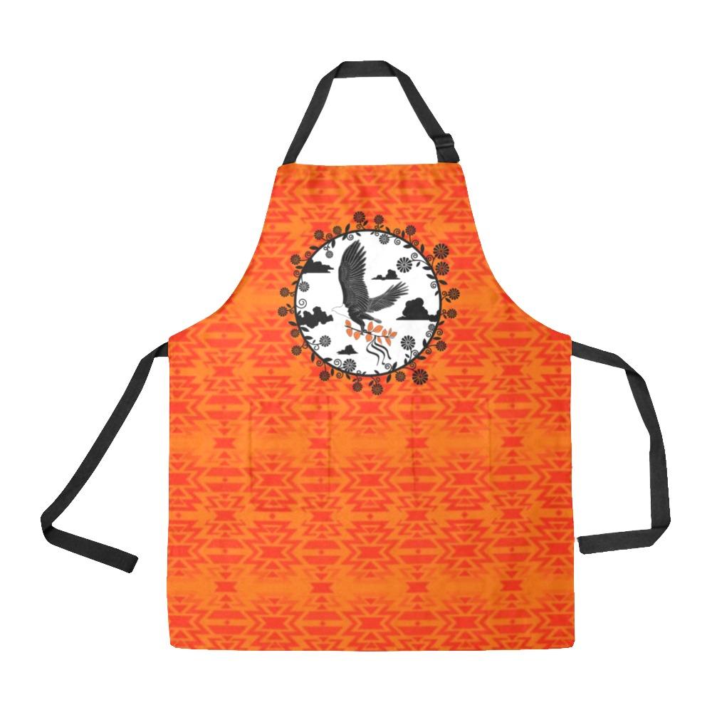 Fire Colors and Turquoise Orange Carrying Their Prayers All Over Print Apron All Over Print Apron e-joyer 