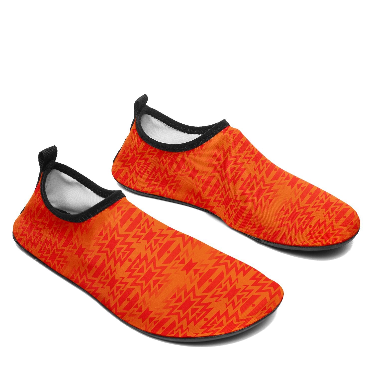 Fire Colors and Turquoise Orange Sockamoccs Slip On Shoes Herman 