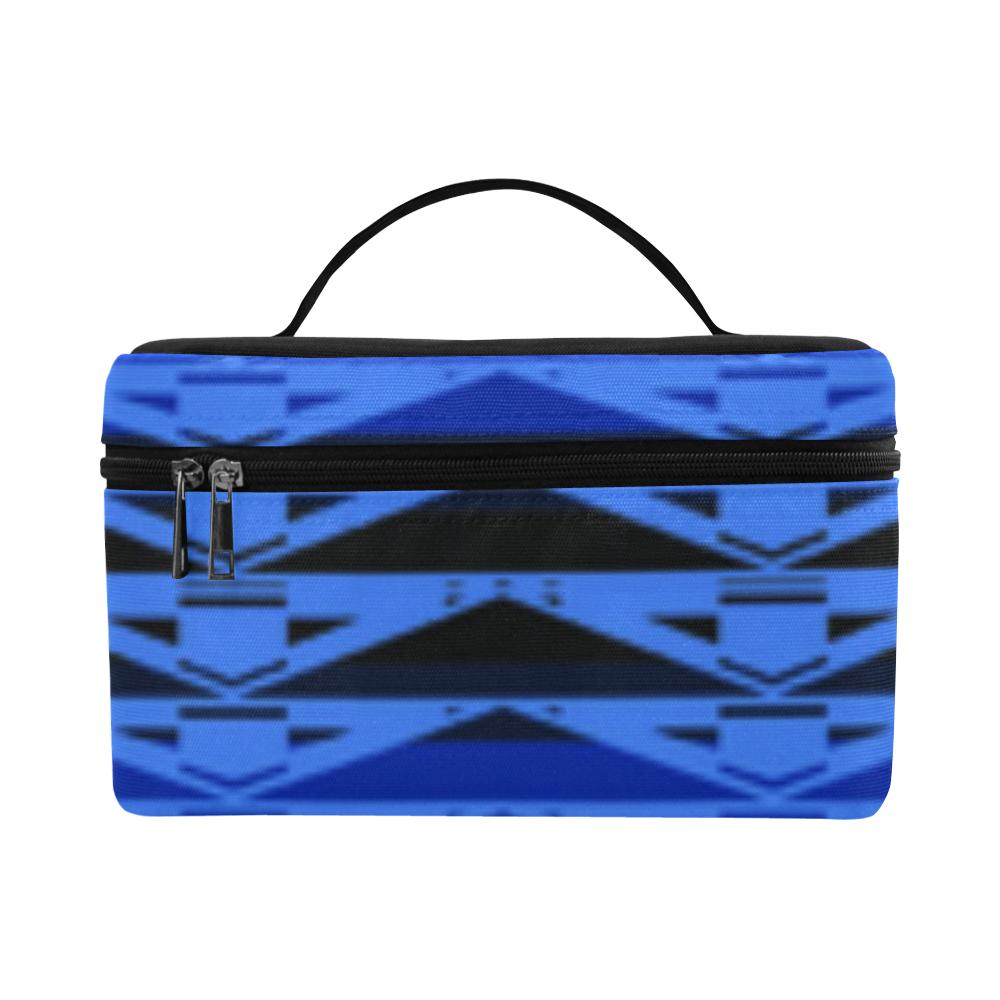 Fire Rattler Blue Cosmetic Bag/Large (Model 1658) Cosmetic Bag e-joyer 