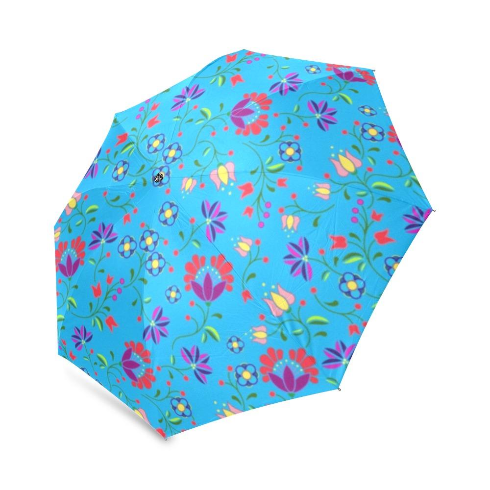 Fleur Indigine Ciel Foldable Umbrella (Model U01) Foldable Umbrella e-joyer 