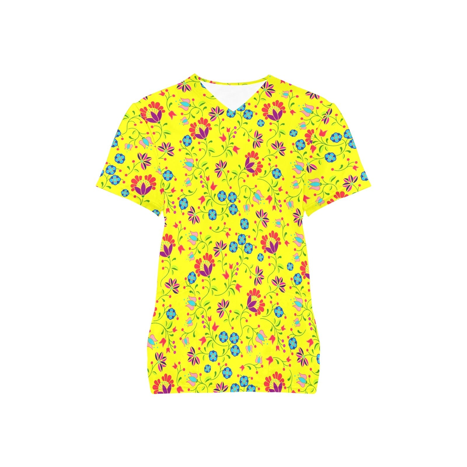 Fleur Indigine Mais All Over Print Scrub Top Scrub Top e-joyer 