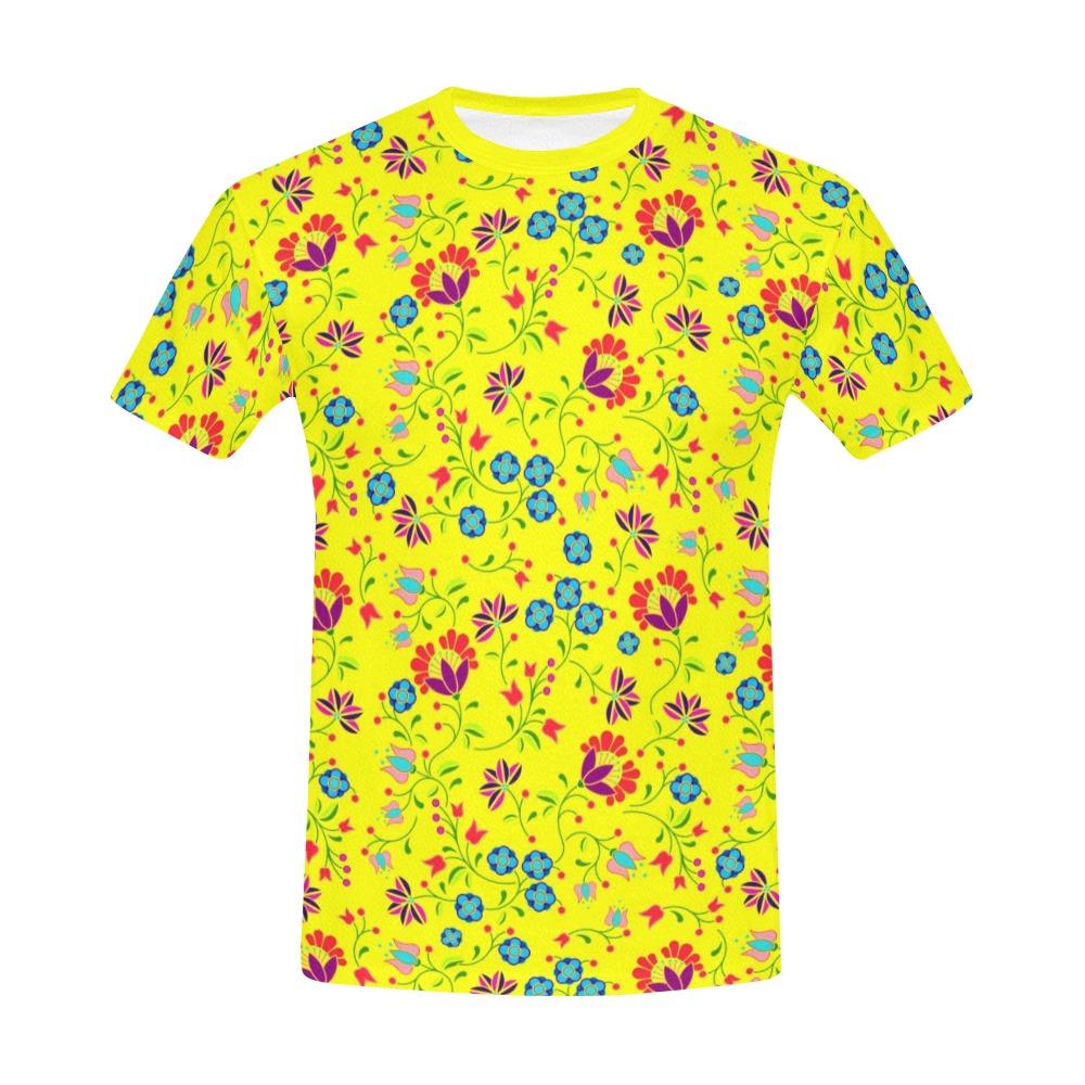 Fleur Indigine Mais All Over Print T-Shirt for Men (USA Size) (Model T40) All Over Print T-Shirt for Men (T40) e-joyer 