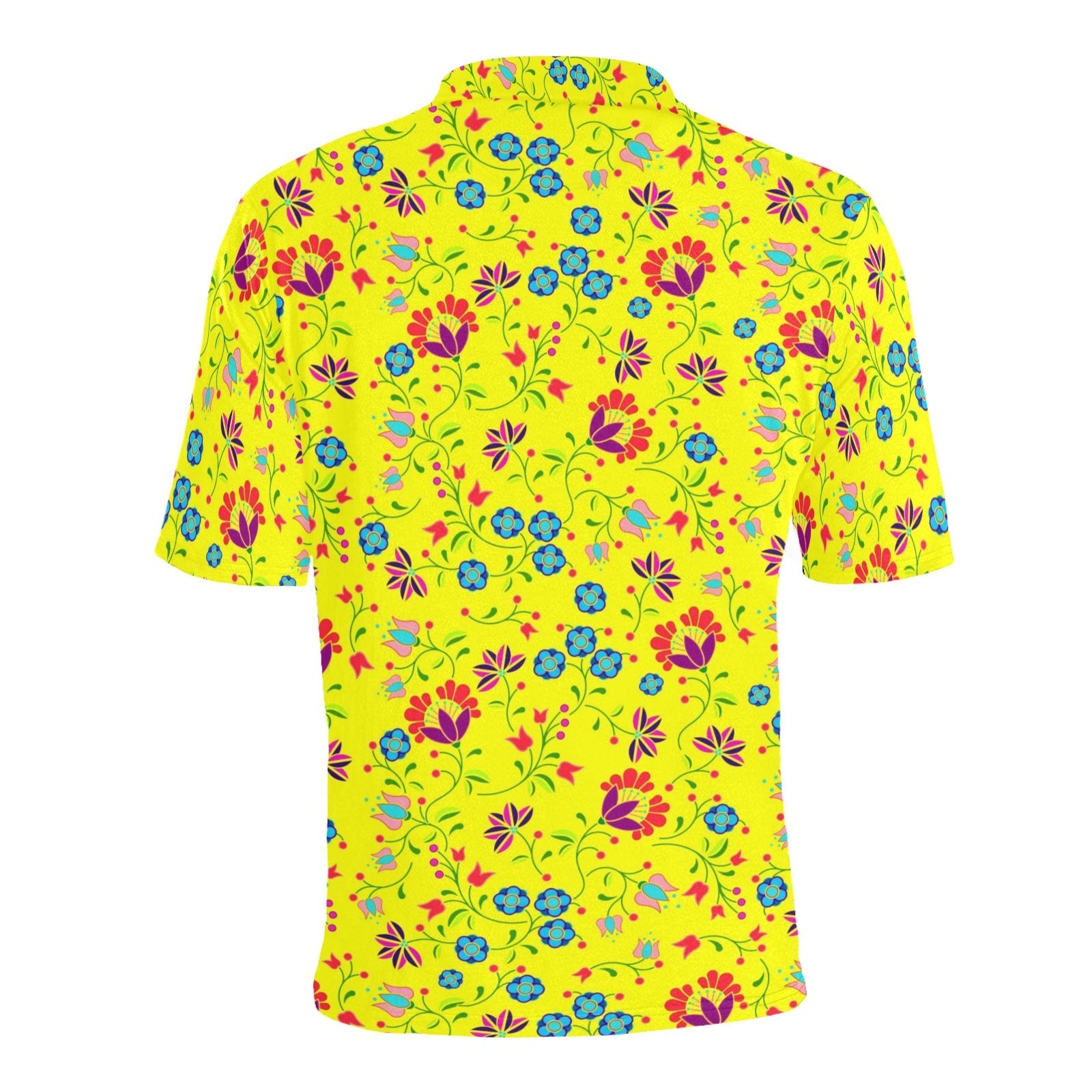 Fleur Indigine Mais Men's All Over Print Polo Shirt (Model T55) Men's Polo Shirt (Model T55) e-joyer 