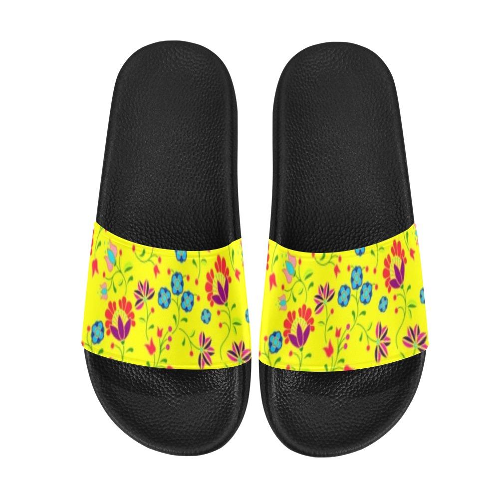 Fleur Indigine Mais Men's Slide Sandals (Model 057) Men's Slide Sandals (057) e-joyer 