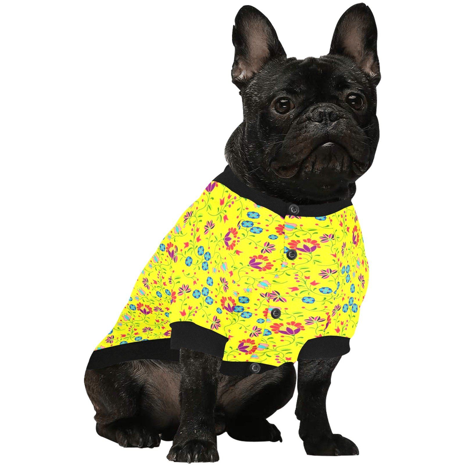 Fleur Indigine Mais Pet Dog Round Neck Shirt Pet Dog Round Neck Shirt e-joyer 