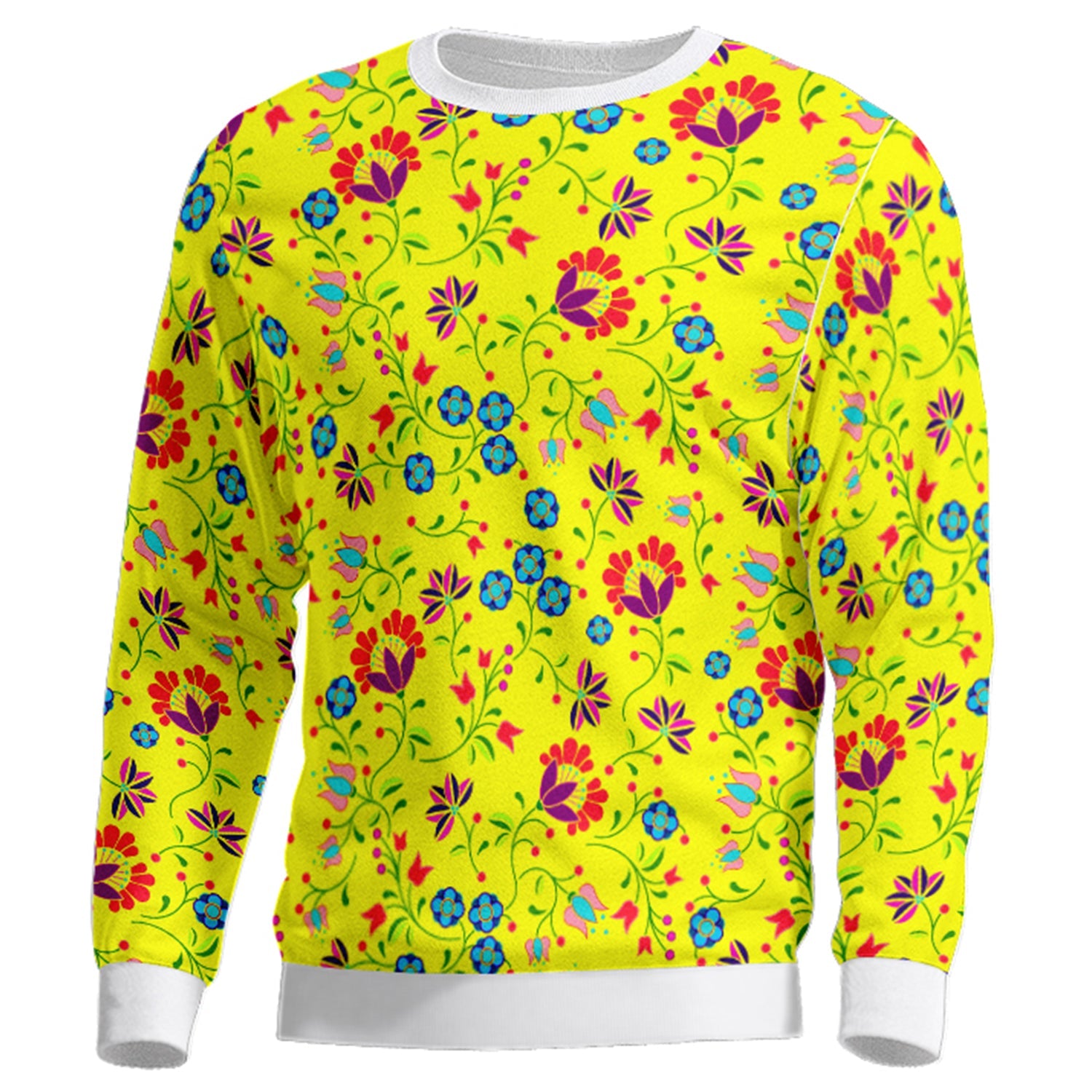 Fleur Indigine Mais Unisex Crewneck Long Sleeve Top Herman 