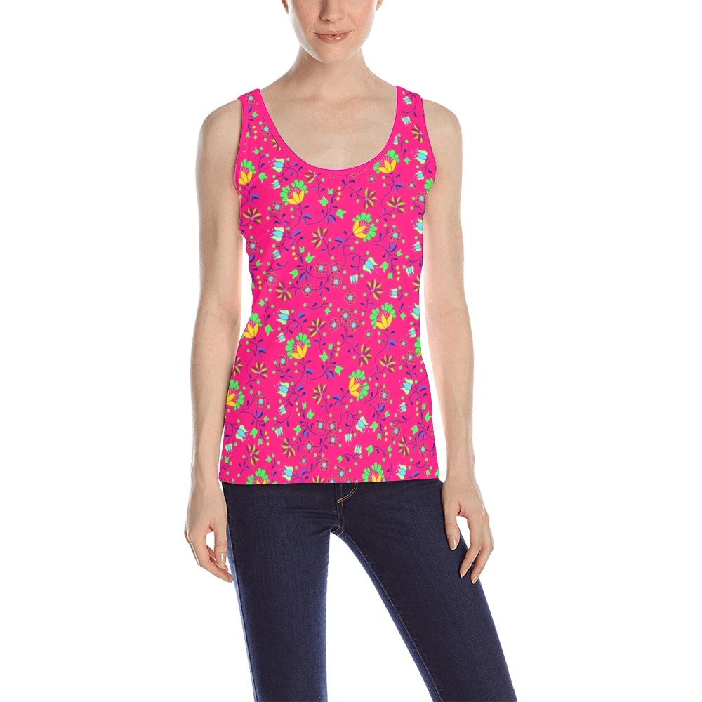 Fleur Indigine Rouge All Over Print Tank Top for Women (Model T43) All Over Print Tank Top for Women (T43) e-joyer 