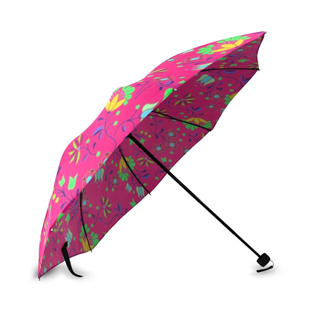 Fleur Indigine Rouge Foldable Umbrella (Model U01) Foldable Umbrella e-joyer 