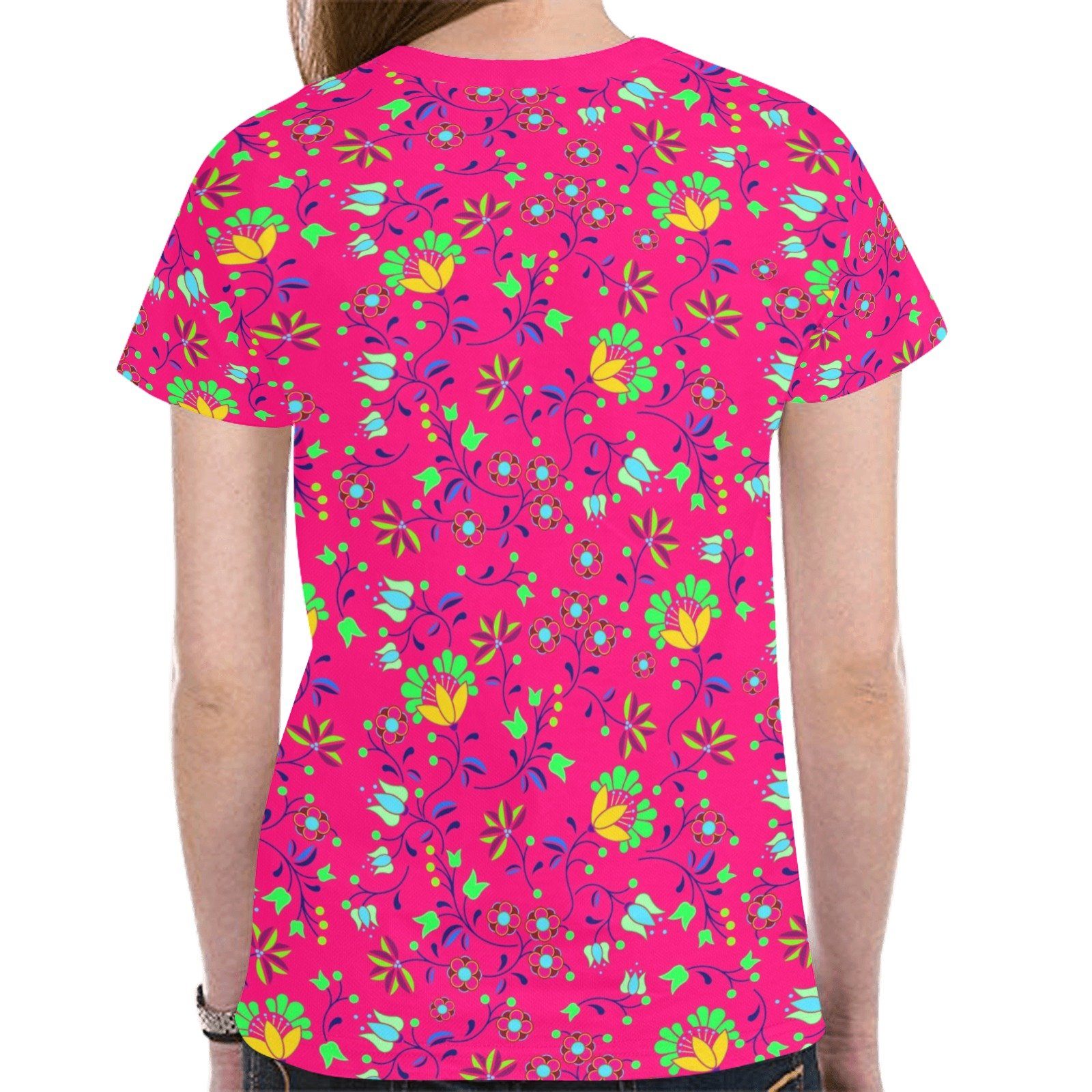 Fleur Indigine Rouge New All Over Print T-shirt for Women (Model T45) tshirt e-joyer 