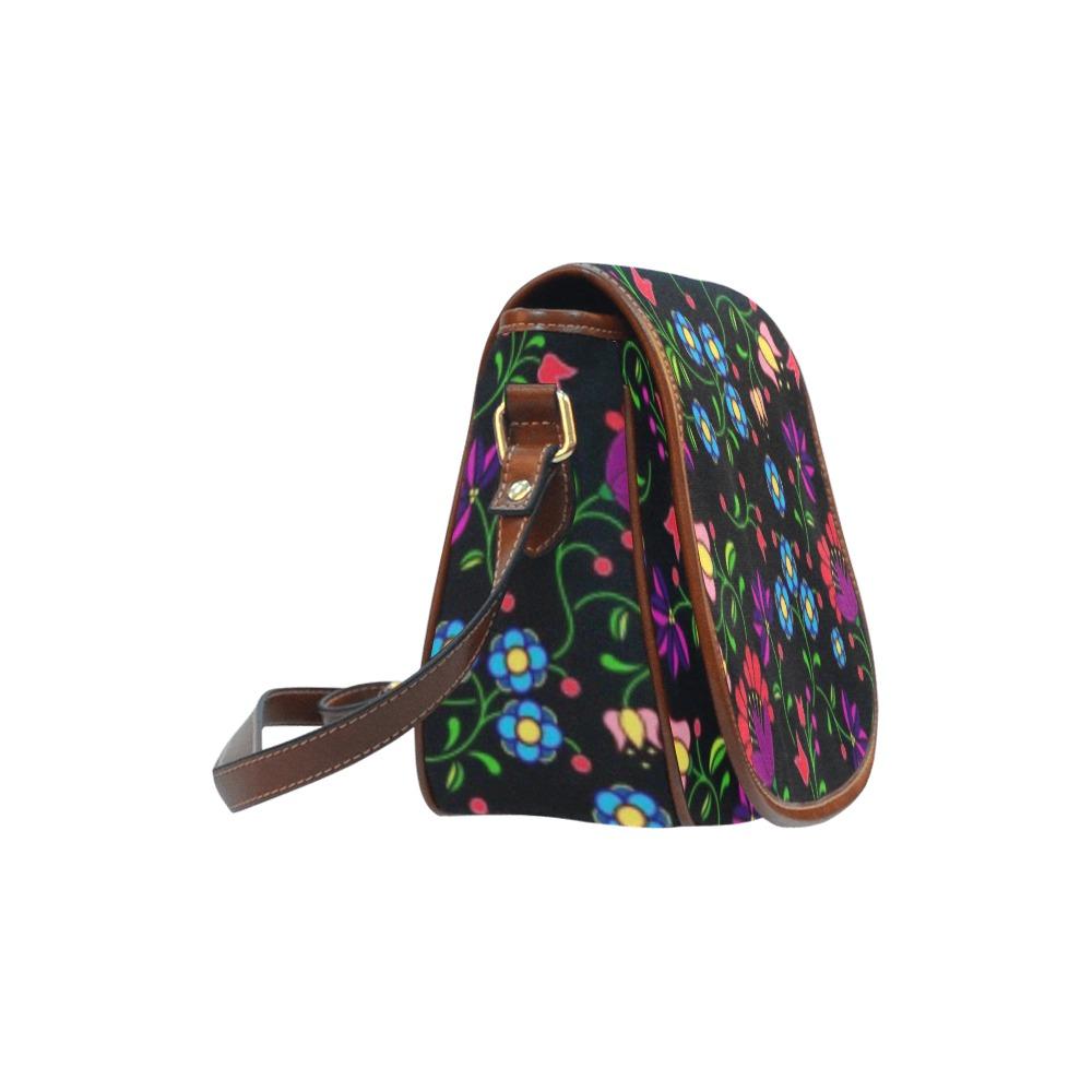 Fleur Indigine Saddle Bag/Small (Model 1649) Full Customization Saddle Bag/Small (Full Customization) e-joyer 