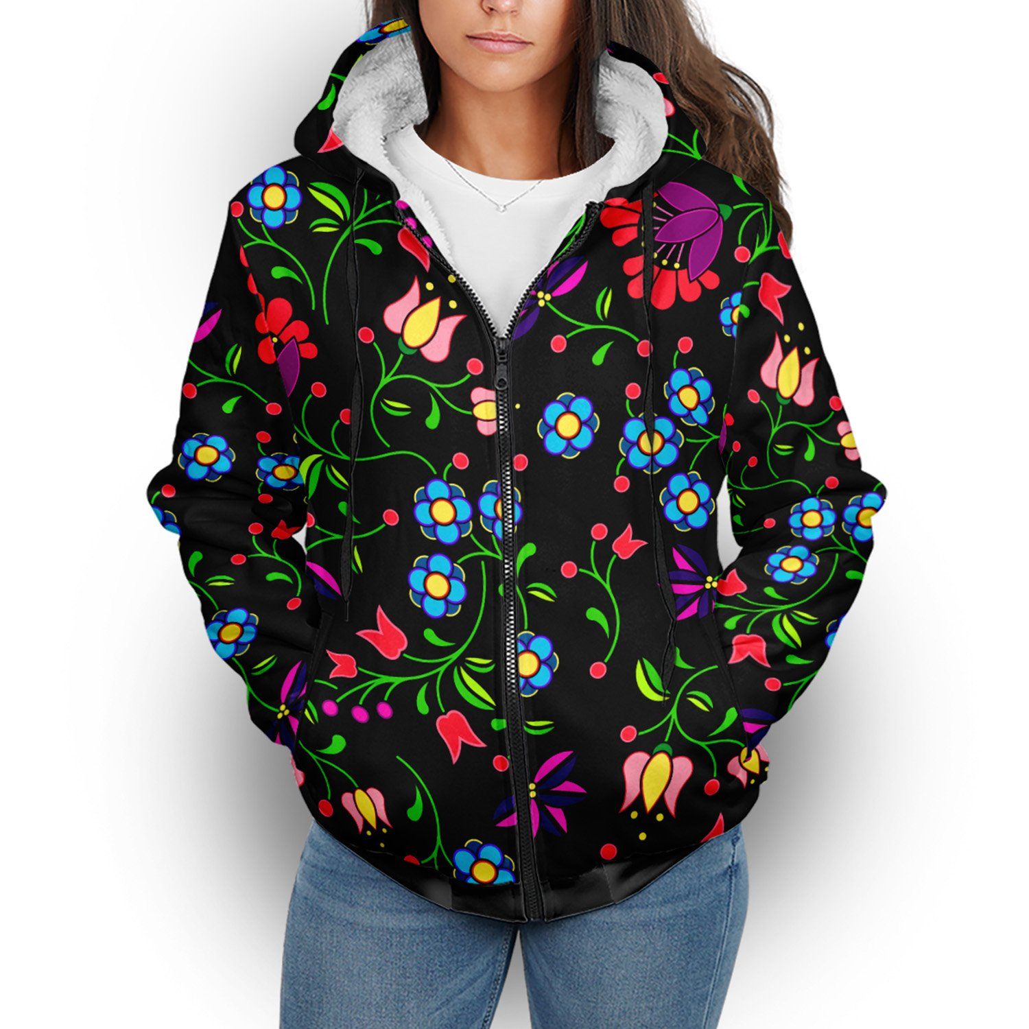Fleur Indigine Sherpa Hoodie hoodie Herman 